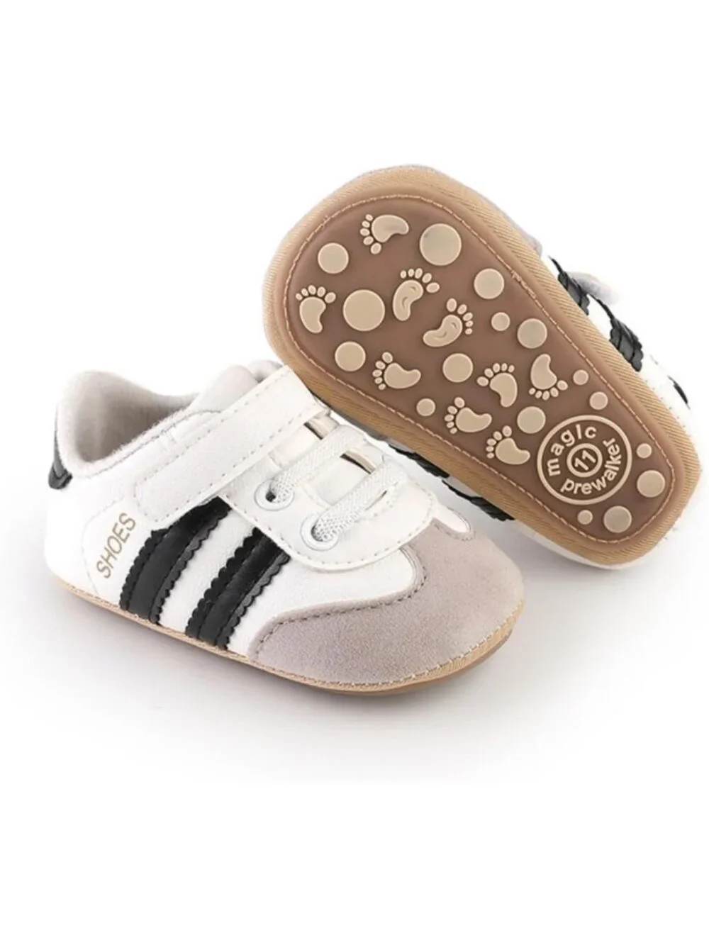 Retro Baby Sneakers for Boys & Girls - Non-Slip PU Leather Walking Shoes